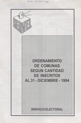 Estadísticas de inscritos por comuna 1994