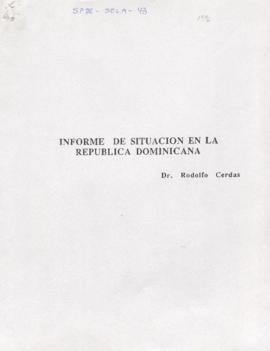 Informe de Situación en la  República Dominicana