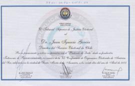 Certificado del Tribunal Superior de Justicia Electoral