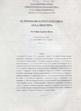 El Sistema de Justicia Electoral en la Argentina