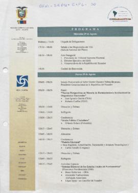 Programa con actividades de Conferencia