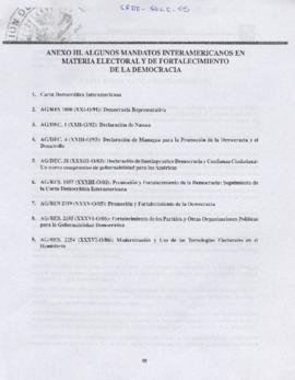 Anexo III sobre Algunos Mandatos Interamericanos